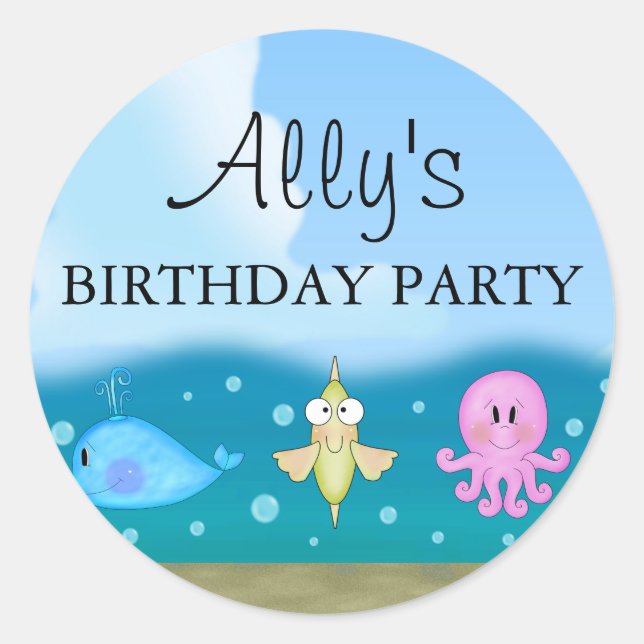 Blue Under The Sea Sticker (Front)