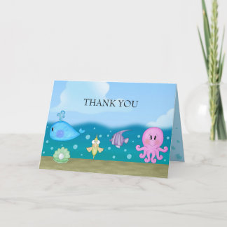 Blue Under The Sea Thank You Card