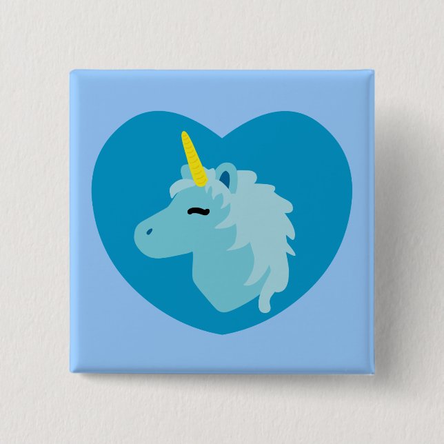 Blue Unicorn 15 Cm Square Badge (Front)