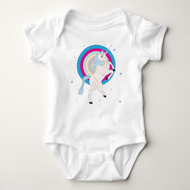 Blue Unicorn Baby Bodysuit (Front)