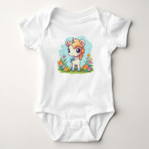 Blue Unicorn Baby Bodysuit