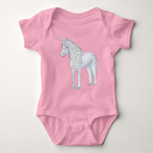 Blue unicorn baby bodysuit