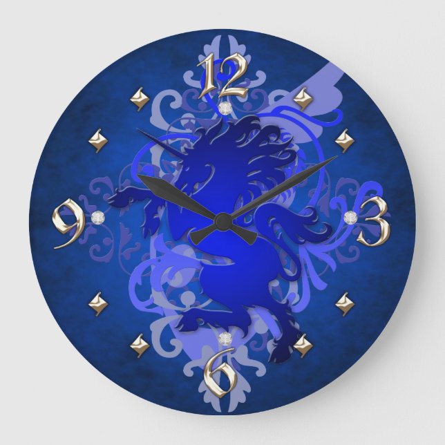 Blue Unicorn Fantasy Clock (Front)