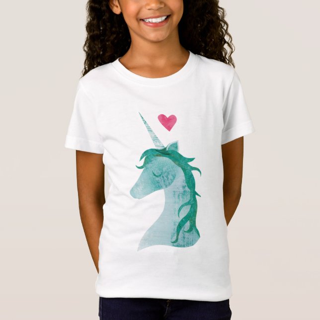 Blue Unicorn Magic with Heart T-Shirt (Front)