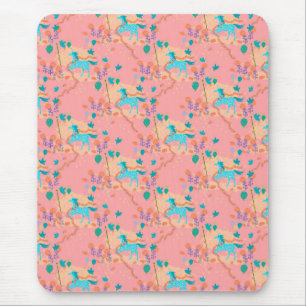 Blue unicorn mouse pad