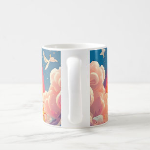 Blue Unicorn Mug Colourful Mountain Fantasy Land