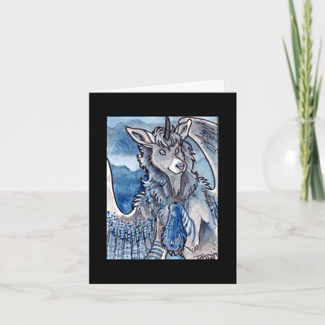 Blue Unicorn Notecard (Front)