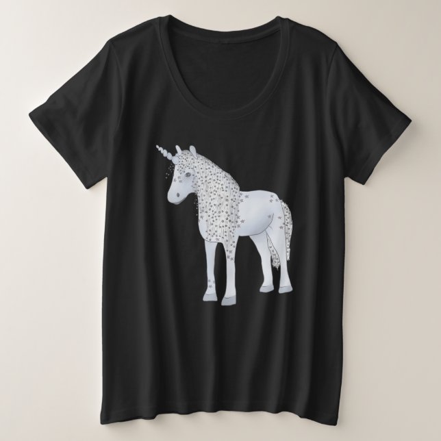 Blue unicorn plus size T-Shirt (Design Front)