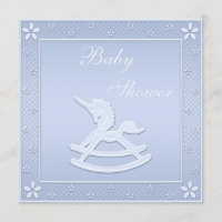 Blue Unicorn Rocking Horse Baby Boy Shower