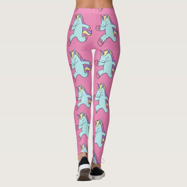 Blue Unicorn Running Thunder_Cove Leggings (Back)