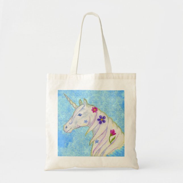 Blue Unicorn tote bag (Front)
