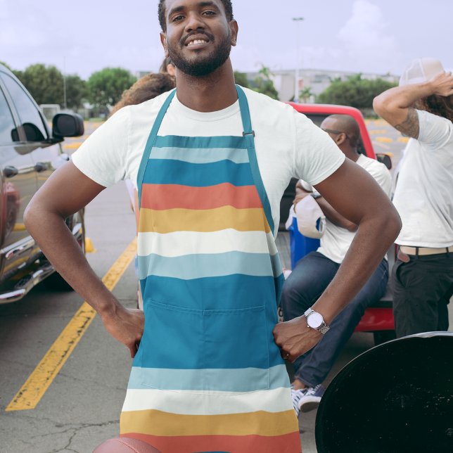 Blue Uniform Stripes Apron (apron)