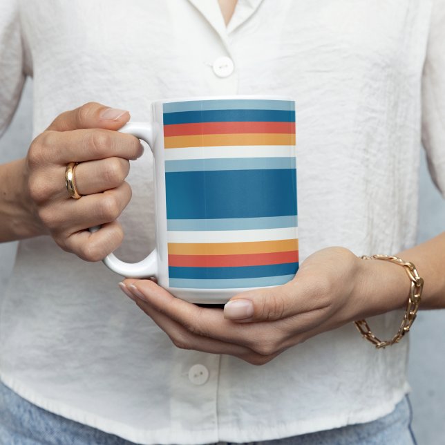 Blue Uniform Stripes Coffee Mug (mugs and cups)