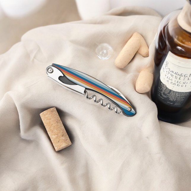 Blue Uniform Stripes Corkscrew (Corkscrew Bottle Opener)