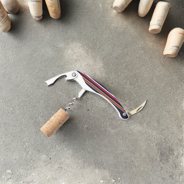 Blue Uniform Stripes Corkscrew (Corkscrew Bottle Opener)