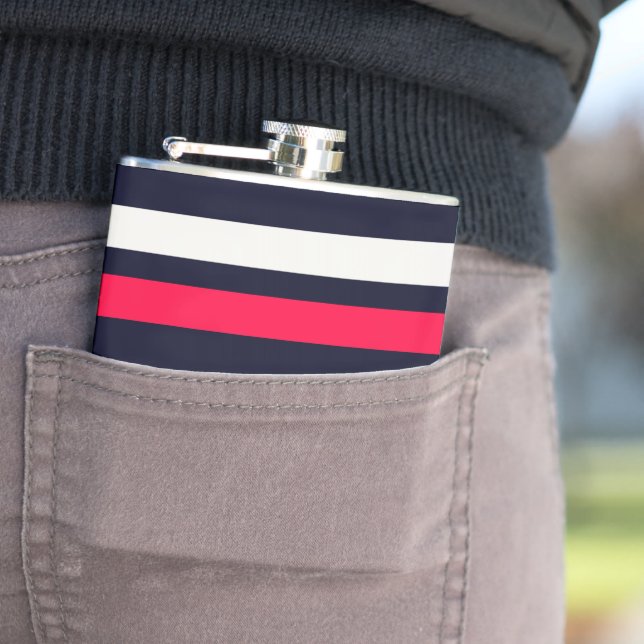 Blue Uniform Stripes Hip Flask (In Situ)