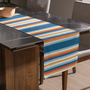 Blue Uniform Stripes Long Table Runner