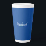 Blue Unique Professional Calligraphy Name Latte Mug<br><div class="desc">Extreme minimalist design. I would recommend to family and friends. Very happy.</div>