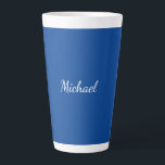 Blue Unique Professional Calligraphy Name Latte Mug<br><div class="desc">Extreme minimalist design. I would recommend to family and friends. Very happy.</div>