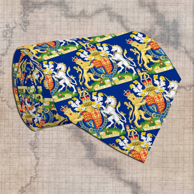 Blue United Kingdom Coat of arms, British Flag Tie (Creator Uploaded)