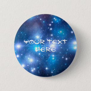 Blue Universe Stars + your ideas 6 Cm Round Badge