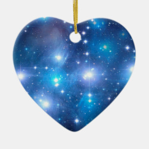 Blue Universe Stars + your ideas Ceramic Tree Decoration