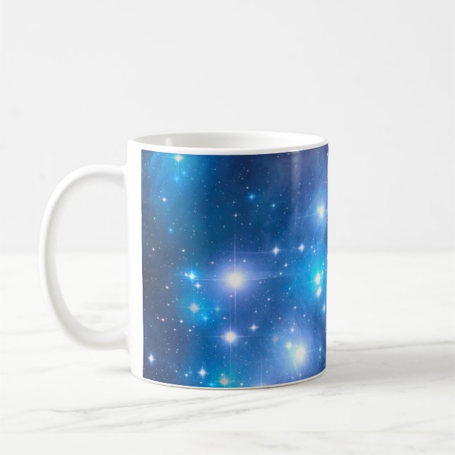 Blue Universe Stars + your ideas Coffee Mug (Left)
