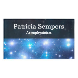 Blue Universe Stars + your ideas Name Tag