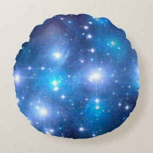 Blue Universe Stars + your ideas Round Cushion