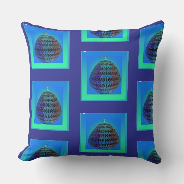 Blue Urn Decorative  Cushion (Front)