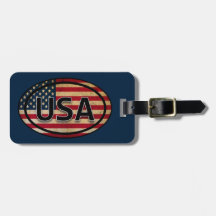 Blue USA Patriotic Flag Luggage Tag