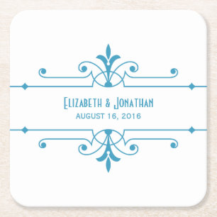 Blue v2 Fancy Ornamental Paper Coasters