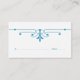 Blue v2 Fancy Ornamental Place Card