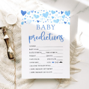 Blue Valentine Baby Shower Baby Prediction Game Invitation