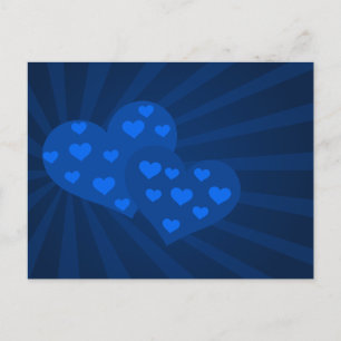 Blue Valentine Hearts Post Card