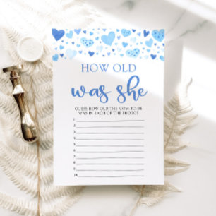 Blue Valentine How Old Was She Baby Shower Game Invitation