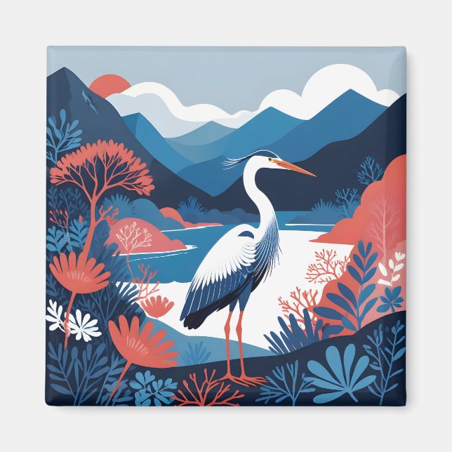 blue valley heron magnet (Front)