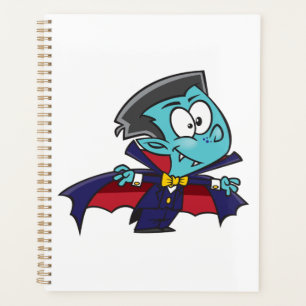 Blue Vampire Boy with Cape Cute Dracula Planner