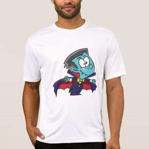 Blue Vampire Boy with Cape Cute Dracula T-Shirt