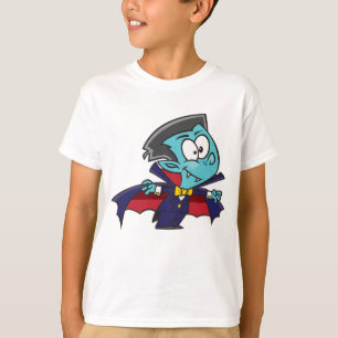 Blue Vampire Boy with Cape Cute Dracula T-Shirt