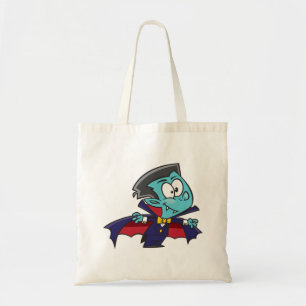 Blue Vampire Boy with Cape Cute Dracula Tote Bag