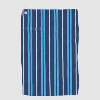 Blue Variable Width Vertical Stripes Golf Towel