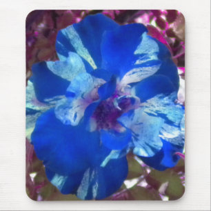 Blue Variegated Rose mousepad