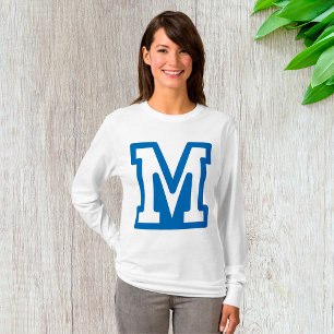Blue Varsity Letter M Monogram T-Shirt