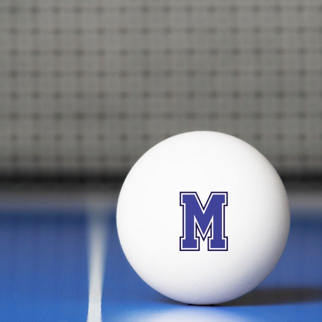 Blue Varsity Monogram Ping Pong Ball (Net)