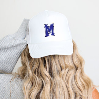 Blue Varsity Monogram Trucker Hat