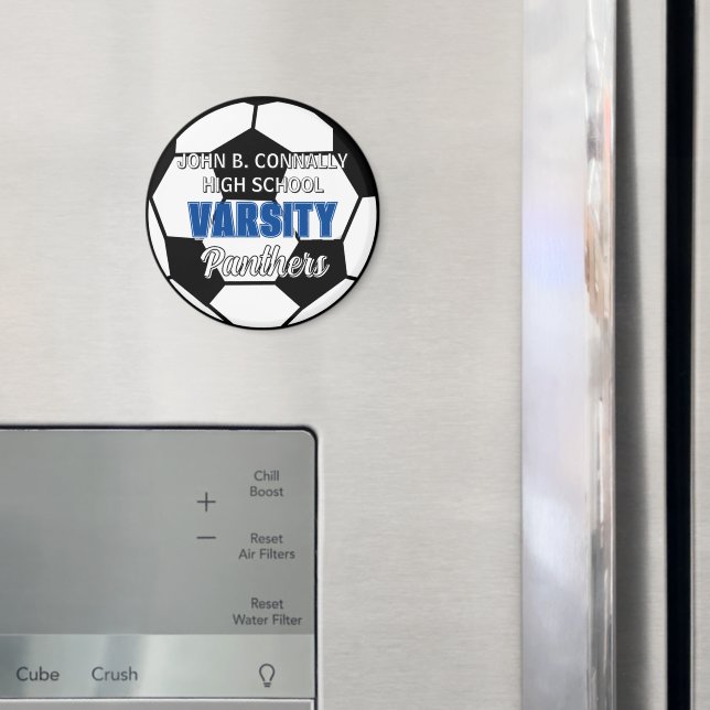 Blue Varsity Soccer Custom High School Magnet (In Situ (Fridge))