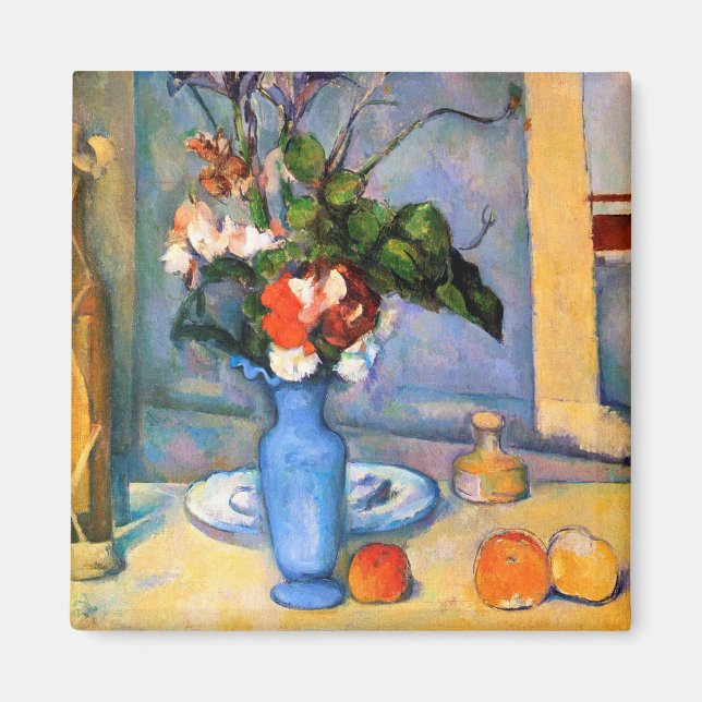 Blue Vase Flowers, Paul Cezanne Magnet (Front)