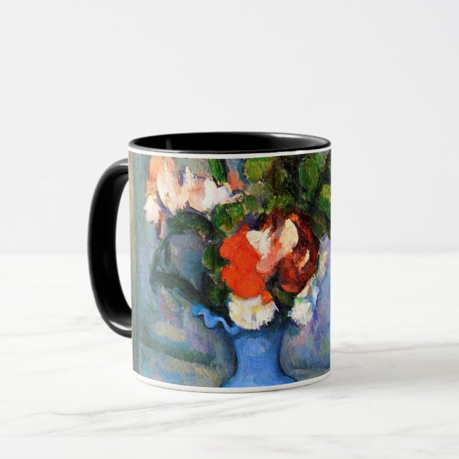 Blue Vase Flowers, Paul Cezanne Mug (Front Left)