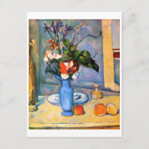 Blue Vase Flowers, Paul Cezanne Postcard